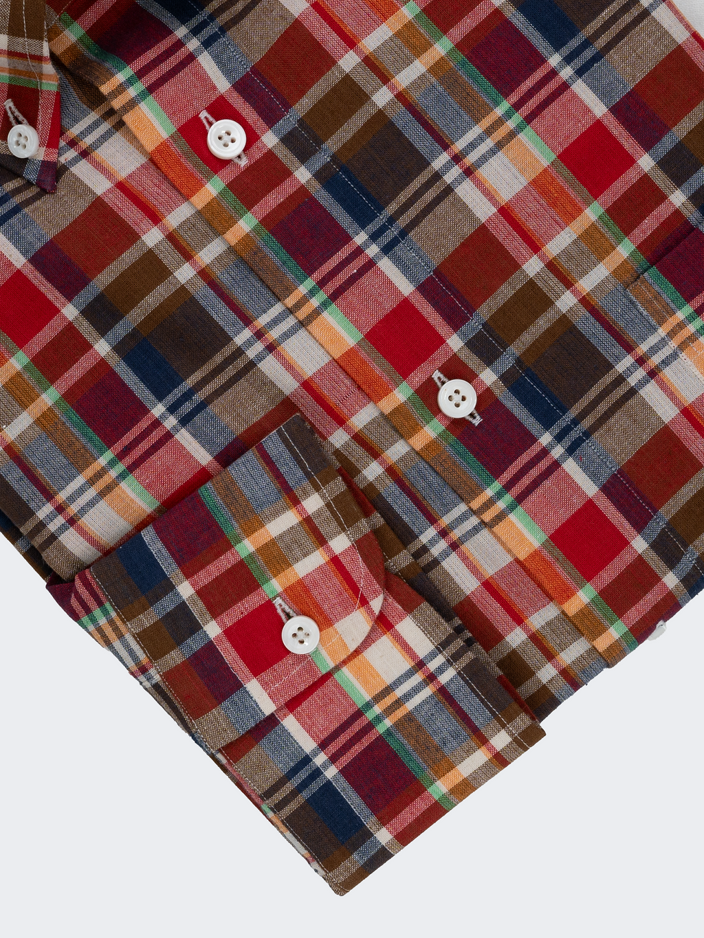 Red & Brown Madras Check