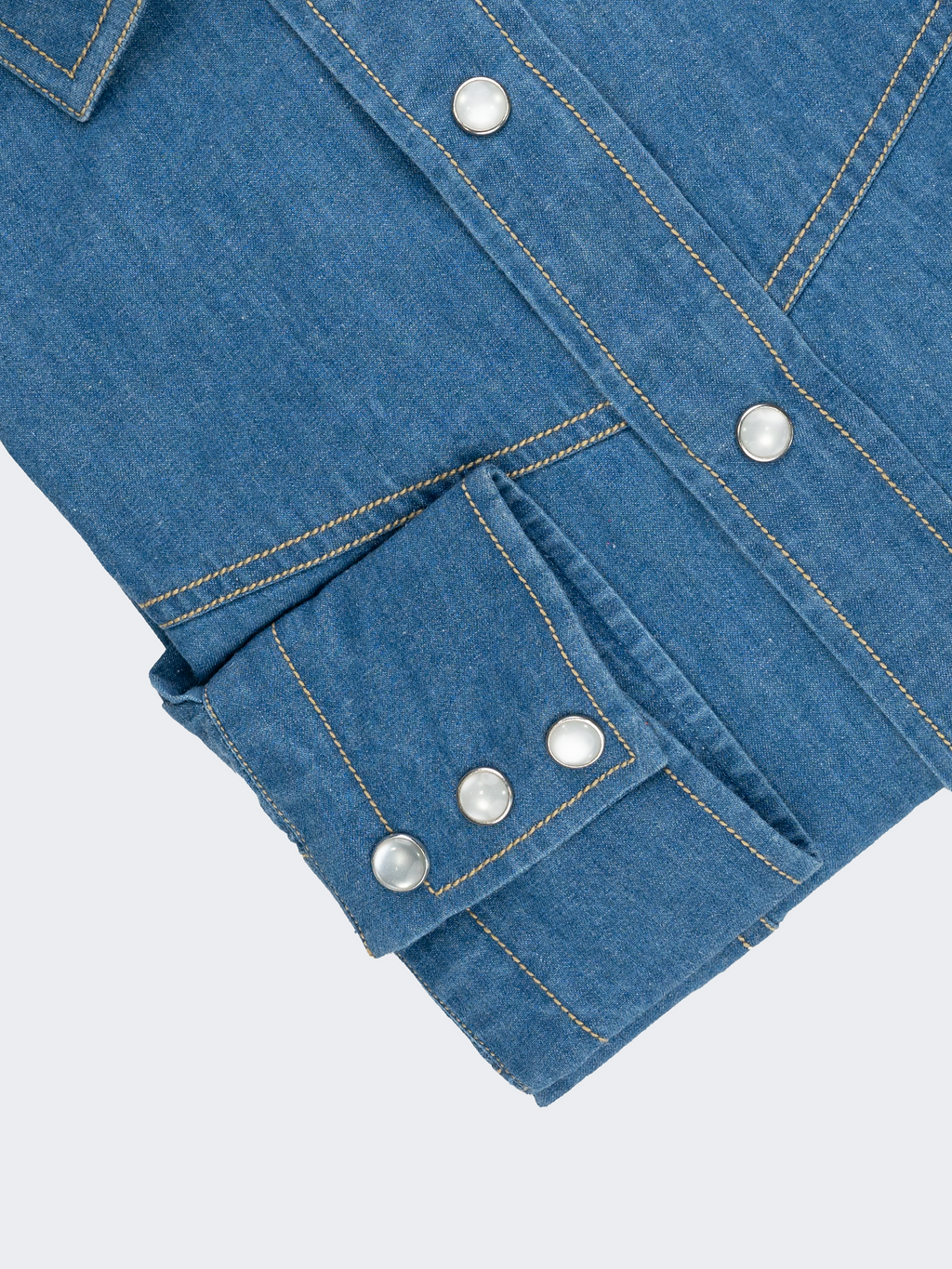 Medium Wash | Triple Stack Button | Western Denim