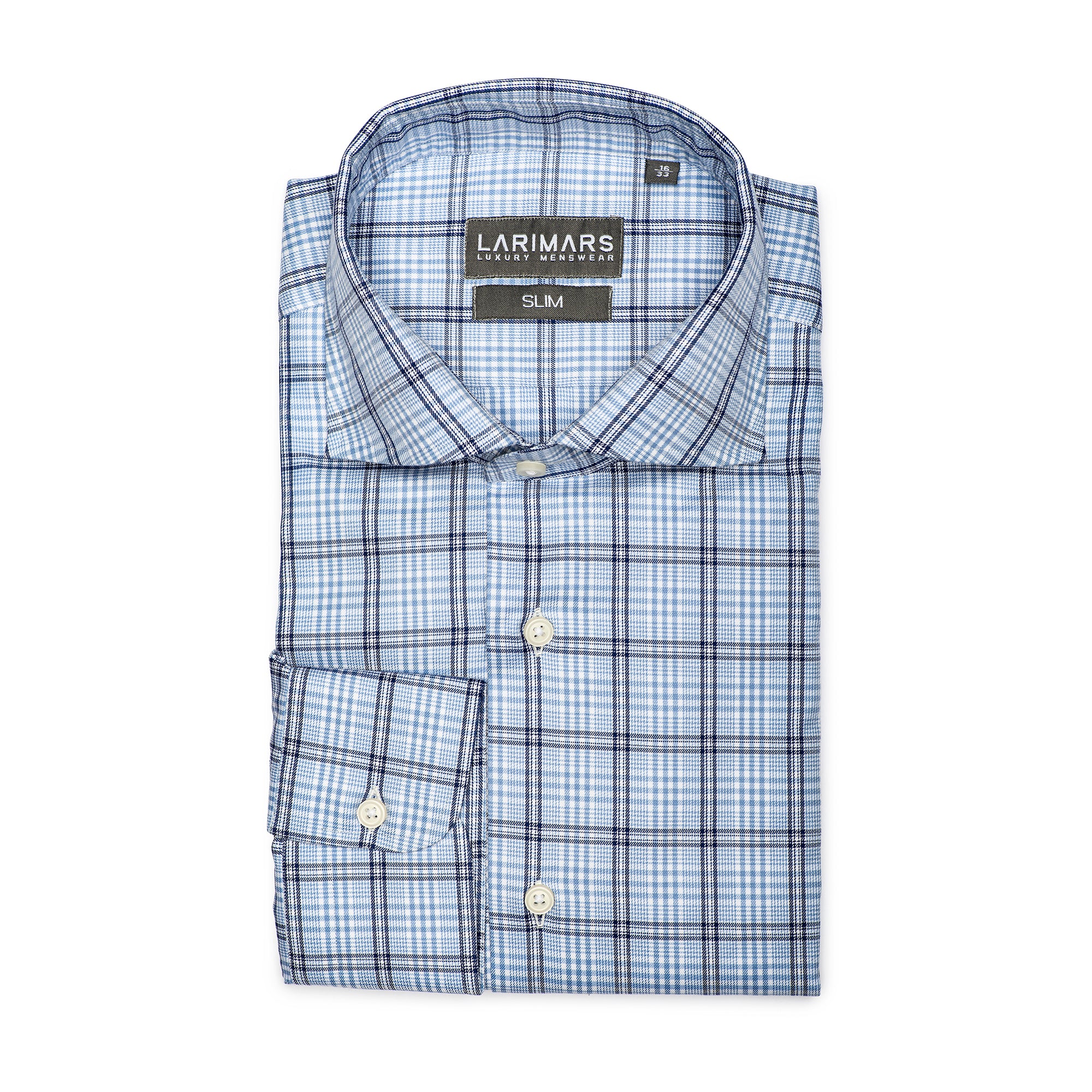 Men's Blue Large Check Cotton Shirt