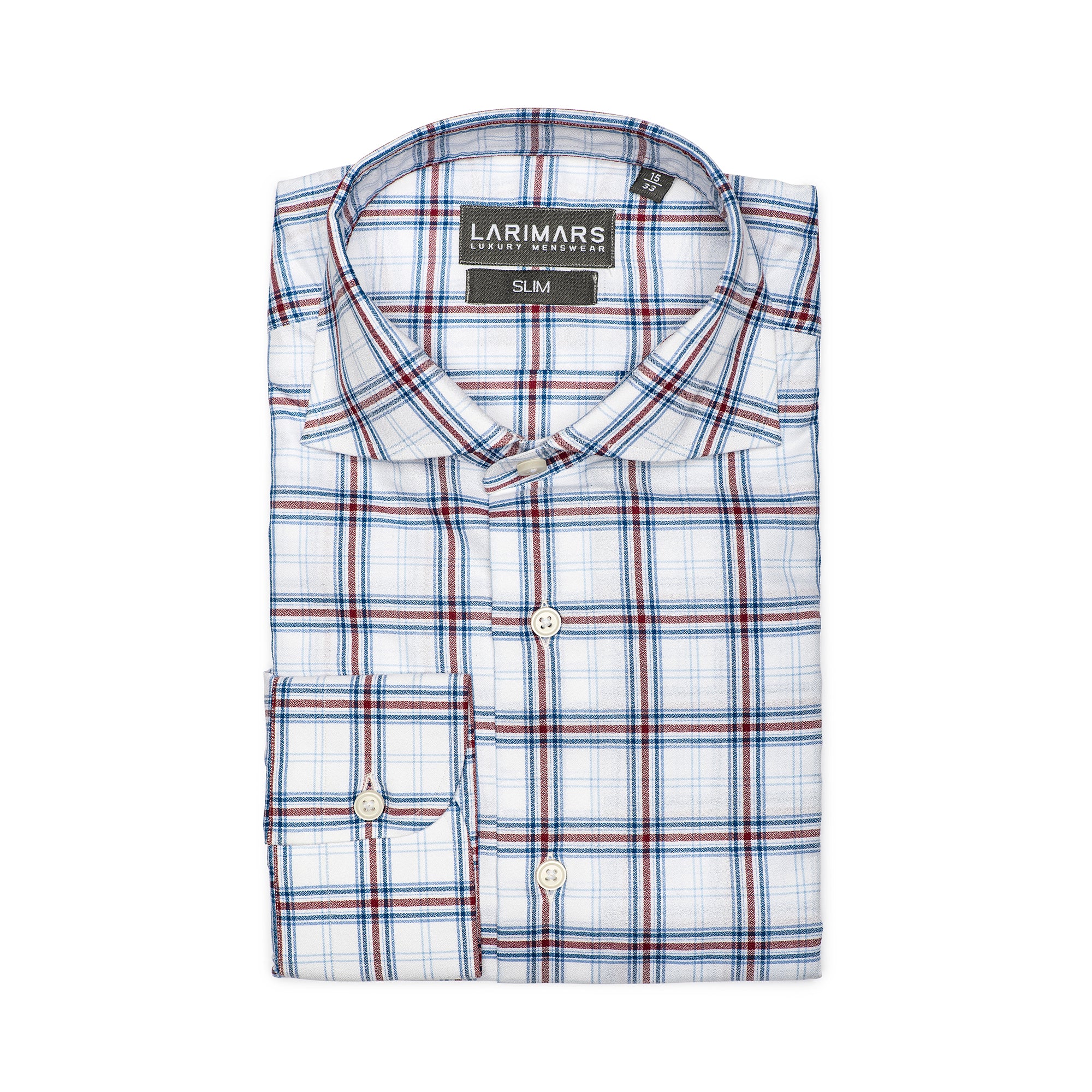 Blue & Red Check Cotton Shirt for Men