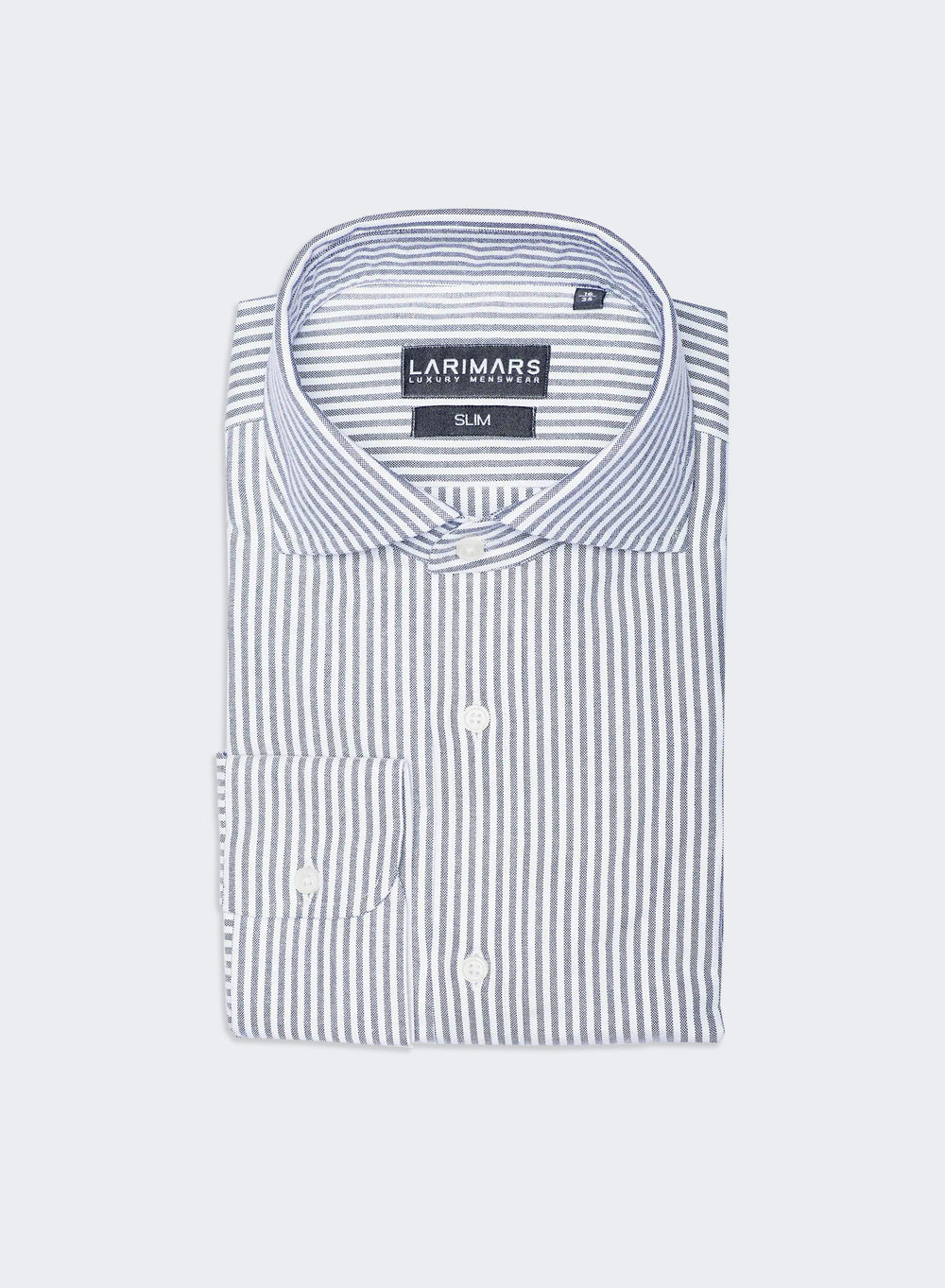 Grey Stripe Oxford | Spread Collar