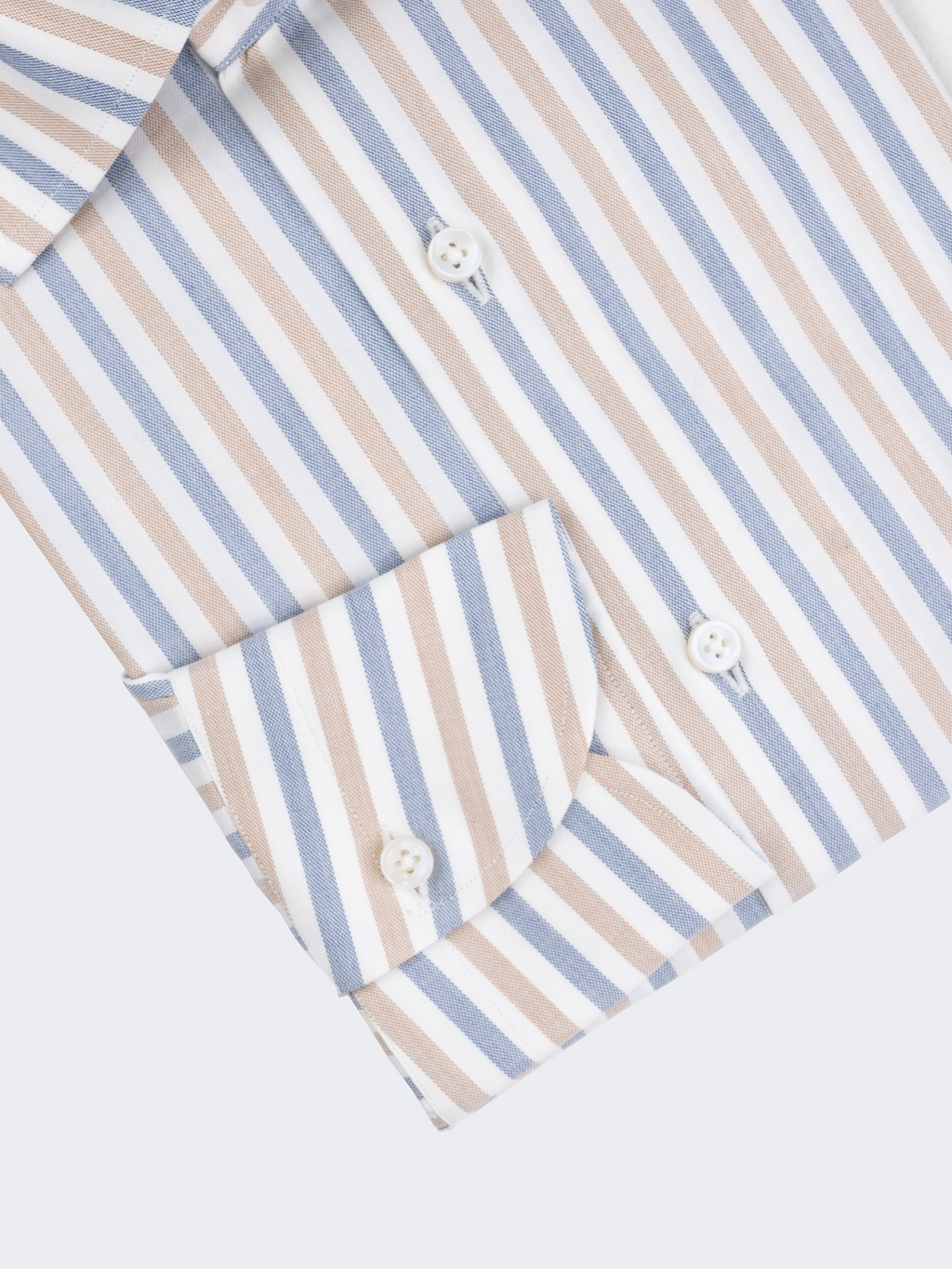 Blue and Brown Pin Oxford Stripe