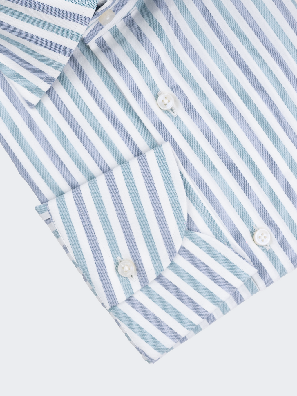 Teal Pin Oxford Stripe