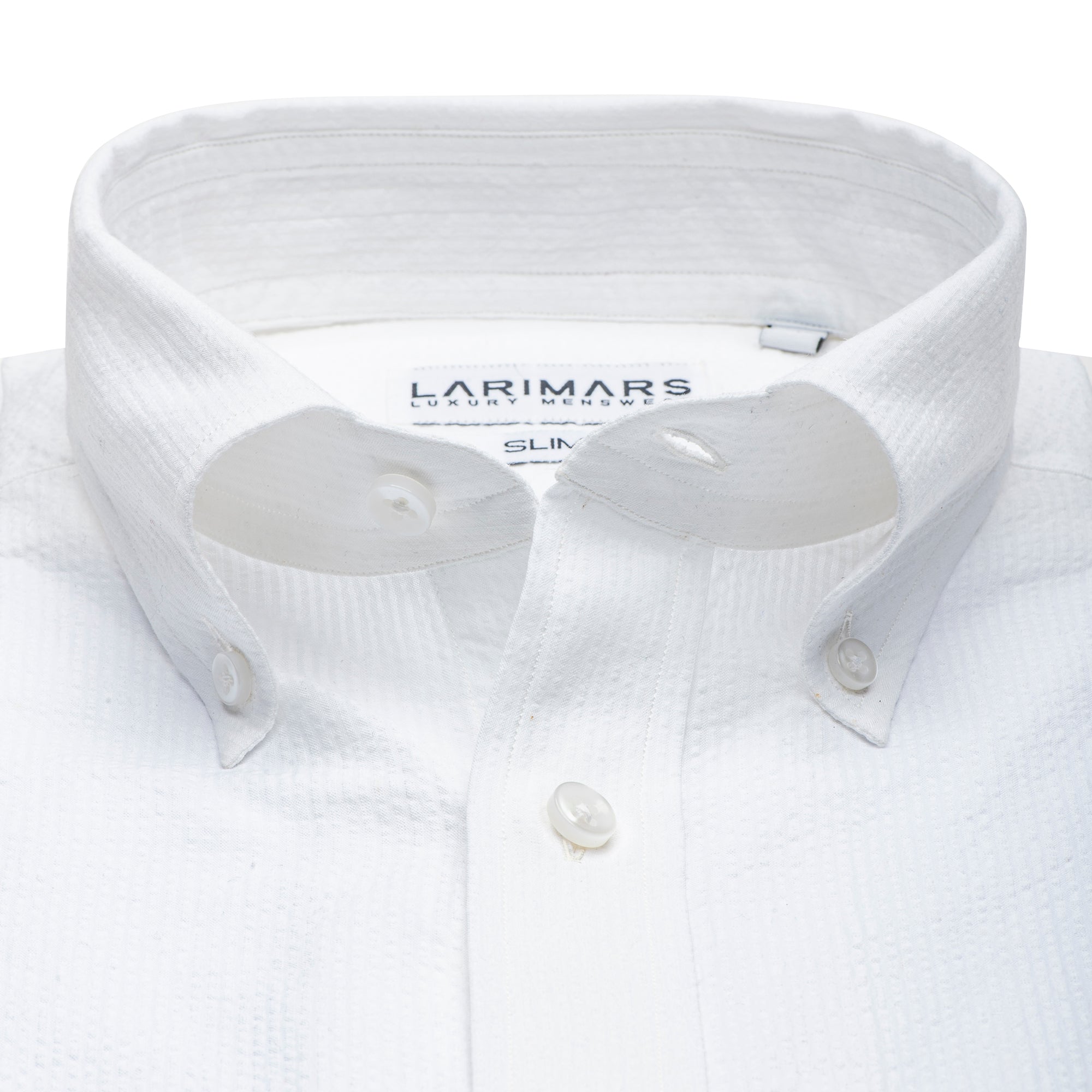 Collar of White Cotton Shirt