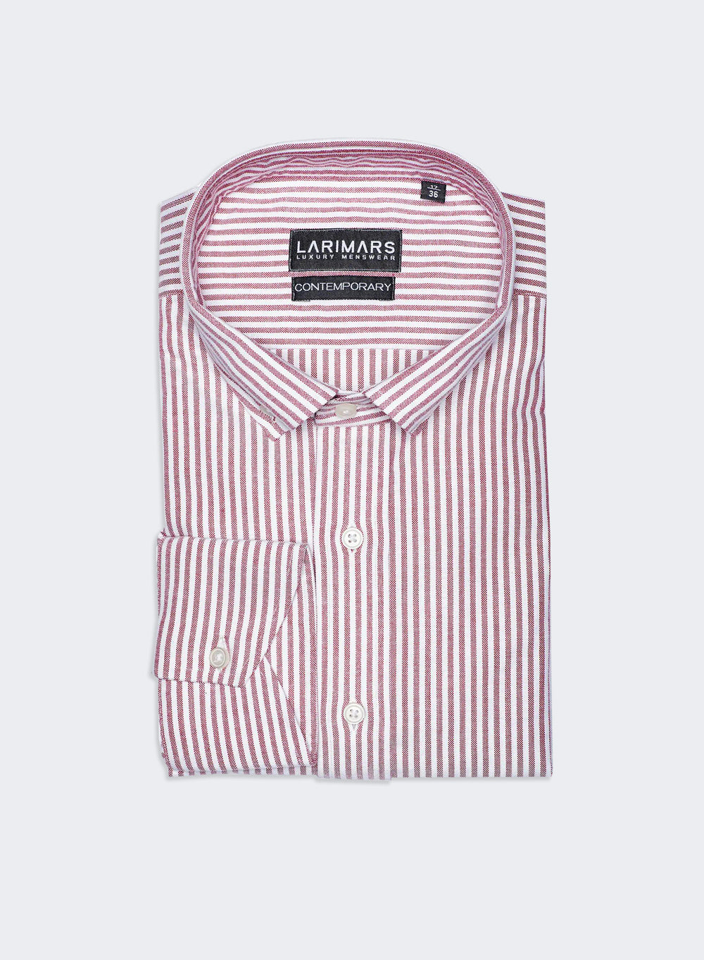 Burgundy Stripe Oxford | Short Button Down