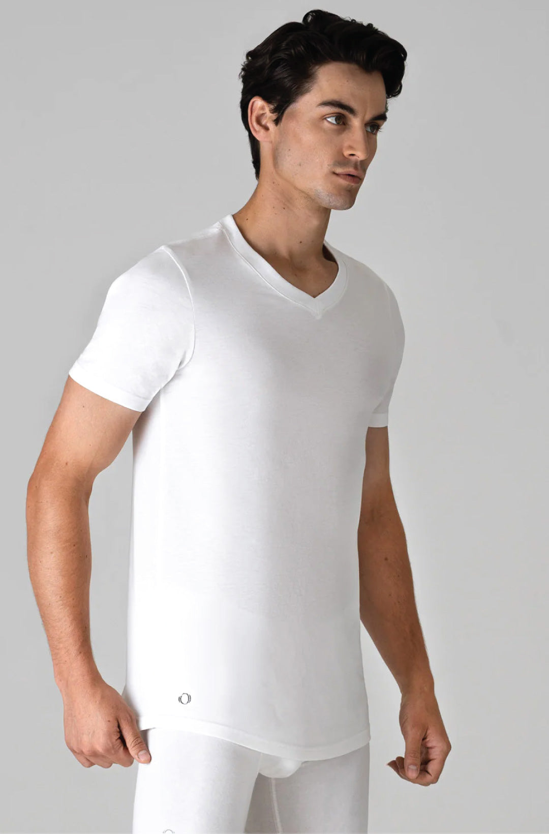 V Neck White T Shirt