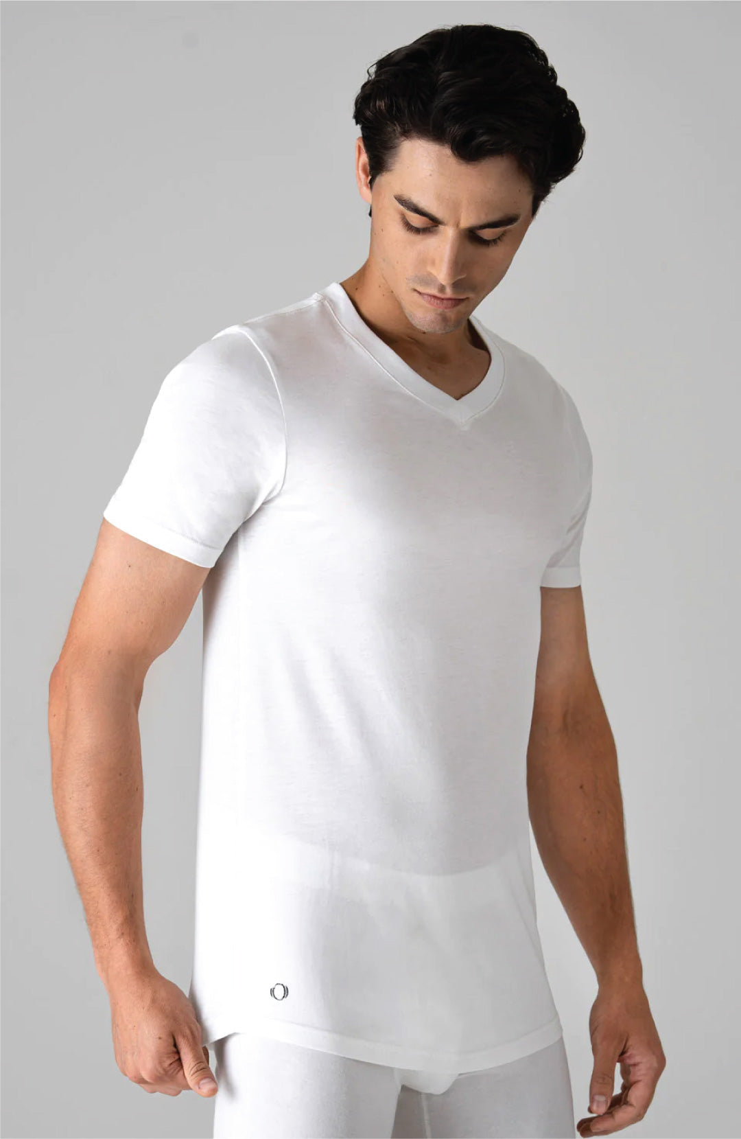 V Neck White T Shirt