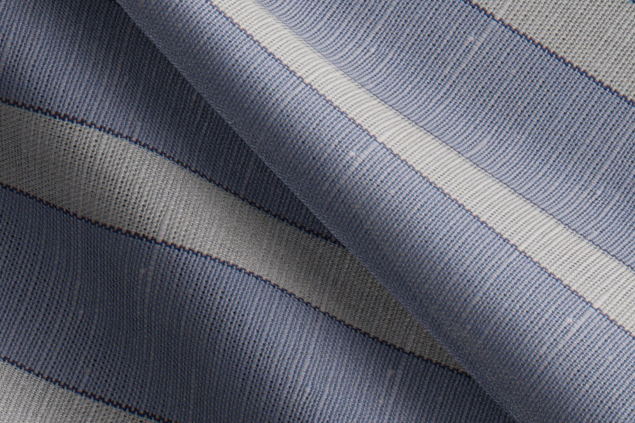 Blue Wide Stripe Linen