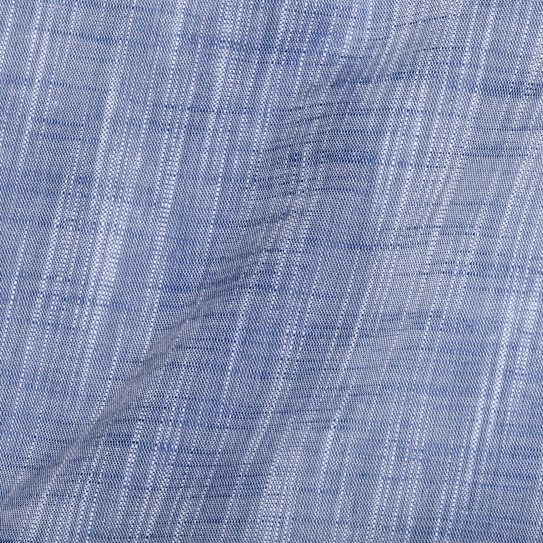 Blue Slub Popover Shirts Fabric for Men.